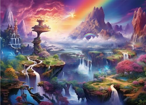 HUADADA Puzzle für Erwachsene, 1000 Teile, Fairyland mit Poster, perfekt mit Buchstaben auf der Rückseite, kein Staub, Heimdekoration, Geburtstagsparty, Geschenk, Spielzeug für Männer, Frauen HUADADA Puzzle für Erwachsene, 1000 Teile, Fairyland mit Poster, perfekt mit Buchstaben auf der Rückseite, kein Staub, Heimdekoration, Geburtstagsparty, Geschenk, Spielzeug für Männer, Frauen von HUADADA