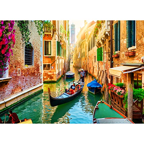 HUADADA Puzzle für Erwachsene, 1000 Teile, Puzzles für Erwachsene, herausforderndes Spiel (schöne Landschaft der Venedig-Kanäle, 70 x 50 cm) von HUADADA