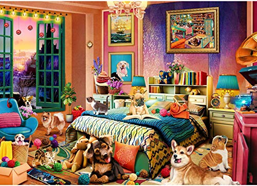 Mischievous Pets Puzzle 1000 Teile Erwachsene Hund Katze Erwachsene 1000 Teile Puzzles Geschenkideen von HUADADA