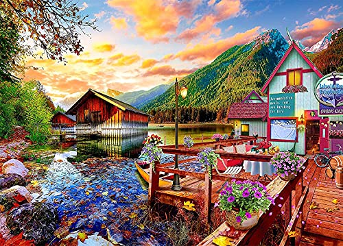 Puzzle 1000 Teile,Puzzle Erwachsene, Impossible Puzzle, Geschicklichkeitsspiel für die ganze Familie,Puzzle farbenfrohes Legespiel -Kanusee.Home Dekoration Puzzle. von HUADADA