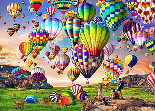 Puzzle 1000 Teile,Puzzle für Erwachsene, Geschicklich keitsspiel für die ganze Impossible Puzzle Familie (Hot air Balloon) von HUADADA