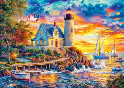 Puzzle 1000 Teile für Erwachsene, klassisches Lernspiel-Leuchtturm-Wunderschönes Dekoration Puzzle Geschenke Puzzle 1000 Teile für Erwachsene, klassisches Lernspiel-Leuchtturm-Wunderschönes Dekoration Puzzle Geschenke von HUADADA