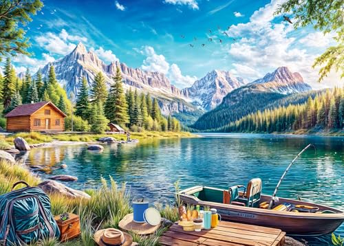 Puzzle 1000 Teile für Erwachsene, klassisches Lernspiel Wunderschönes Dekoration-Angeln am See- Puzzle Geschenke Puzzle 1000 Teile für Erwachsene, klassisches Lernspiel Wunderschönes Dekoration-Angeln am See- Puzzle Geschenke von HUADADA