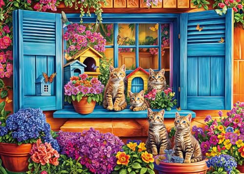 Puzzle 1000 Teile für Erwachsene, klassisches Lernspiel Wunderschönes Dekoration-Blumen und Katzen- Puzzle Geschenke Puzzle 1000 Teile für Erwachsene, klassisches Lernspiel Wunderschönes Dekoration-Blumen und Katzen- Puzzle Geschenke von HUADADA