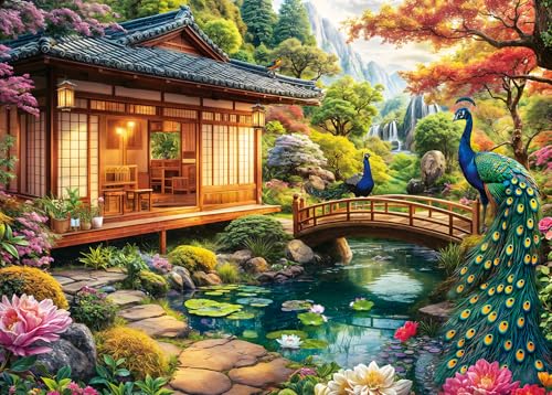 Puzzle 1000 Teile für Erwachsene, klassisches Lernspiel Wunderschönes Dekoration-Gemütliches Pfauenhaus- Puzzle Geschenke Puzzle 1000 Teile für Erwachsene, klassisches Lernspiel Wunderschönes Dekoration-Gemütliches Pfauenhaus- Puzzle Geschenke von HUADADA