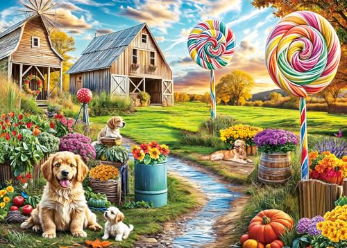 Puzzle 1000 Teile für Erwachsene, klassisches Lernspiel Wunderschönes Dekoration-farbenfroher, Warmer und süßer Bauernhof- Puzzle Geschenke Puzzle 1000 Teile für Erwachsene, klassisches Lernspiel Wunderschönes Dekoration-farbenfroher, Warmer und süßer Bauernhof- Puzzle Geschenke von HUADADA