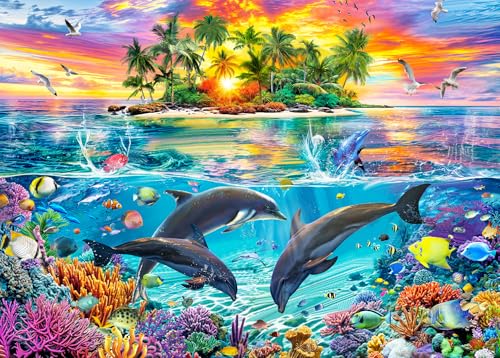 Puzzle 1000 Teile für Erwachsene,Puzzle klassisches Lernspiel-Glücklicher Delphin-Wunderschönes Dekoration Geschenke Puzzle 1000 Teile für Erwachsene,Puzzle klassisches Lernspiel-Glücklicher Delphin-Wunderschönes Dekoration Geschenke von HUADADA