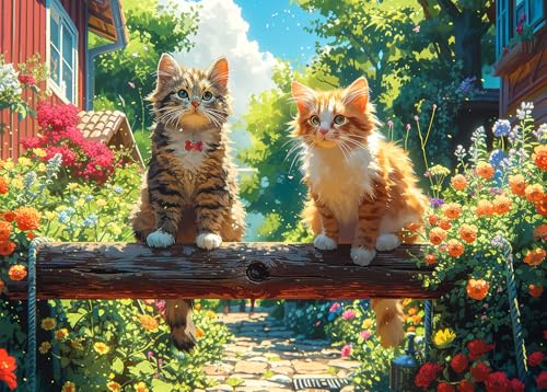 Puzzle 1000 Teile für Erwachsene,Puzzle klassisches Lernspiel-Sommerkatze-Wunderschönes Dekoration Geschenke Puzzle 1000 Teile für Erwachsene,Puzzle klassisches Lernspiel-Sommerkatze-Wunderschönes Dekoration Geschenke von HUADADA