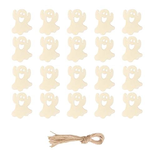HUAJINGKEJI 20 Stück Holz Halloween Handgemachte hängende Ornamente Elegante Bastelsets für Zuhause Klassenzimmer Party HUAJINGKEJI 20 Stück Holz Halloween Handgemachte hängende Ornamente Elegante Bastelsets für Zuhause Klassenzimmer Party von HUAJINGKEJI