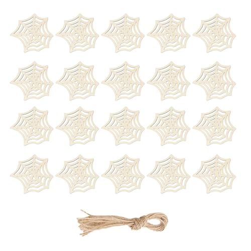 HUAJINGKEJI 20 Stück Holz Halloween Handgemachte hängende Ornamente Elegante Bastelsets für Zuhause Klassenzimmer Party HUAJINGKEJI 20 Stück Holz Halloween Handgemachte hängende Ornamente Elegante Bastelsets für Zuhause Klassenzimmer Party von HUAJINGKEJI