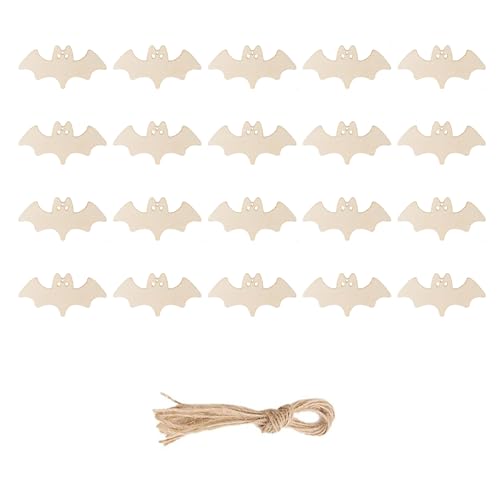 HUAJINGKEJI 20 Stück Holz Halloween Handgemachte hängende Ornamente Elegante Bastelsets für Zuhause Klassenzimmer Party HUAJINGKEJI 20 Stück Holz Halloween Handgemachte hängende Ornamente Elegante Bastelsets für Zuhause Klassenzimmer Party von HUAJINGKEJI