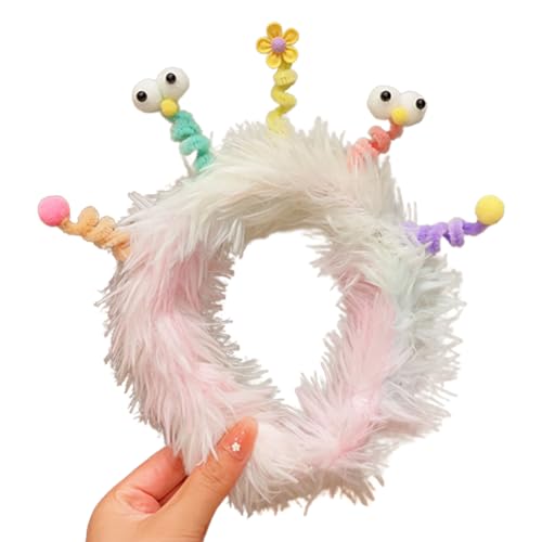 HUAJINGKEJI 3D Augen Plüsch Hairhoop Wurst Mund Stirnband Weihnachten Party Kopfschmuck Mädchen Gesicht Waschen Stirnband Kinder Lustige Kopfschmuck von HUAJINGKEJI