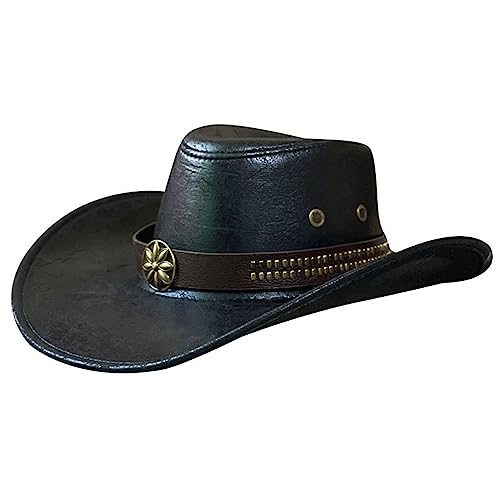 HUAJINGKEJI Cowboyhut, Westernhut, verstellbar, Nieten, Mädchen, Kostüm, Cosplay, Ornament, Haushaltsbedarf für Damen, Teenager, Mädchen von HUAJINGKEJI