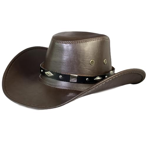 HUAJINGKEJI Cowboyhut, handgefertigter Hut, Gentleman-Hut für Damen und Herren, Verkleidungsparty, Unisex für Camping von HUAJINGKEJI