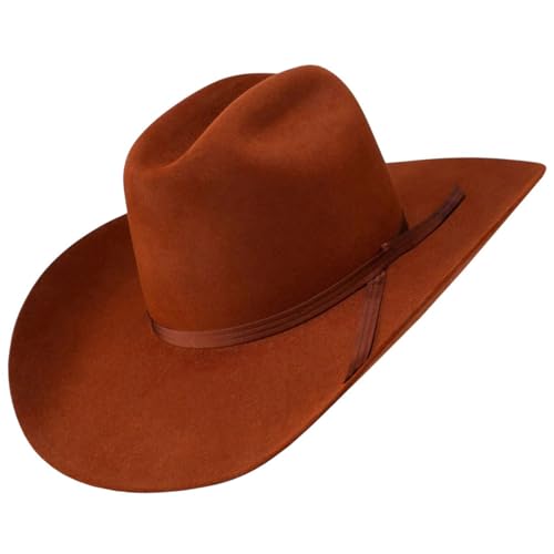 HUAJINGKEJI Cowboyhut, klassischer Hut für Damen und Herren, mit gewebtem Gürtel, Panamahut, Wolle, Trilbies, Hut, Cosplay, Kostüm, Mottoparty, Gentleman-Hut von HUAJINGKEJI