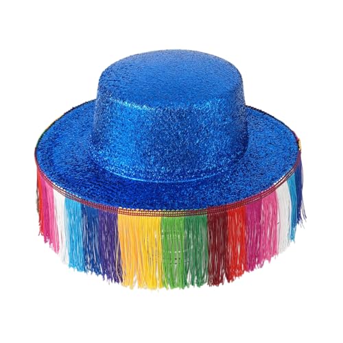 HUAJINGKEJI Cowboyhut, schimmernde Hüte mit regenbogenfarbenen Fransen für Bälle, Bankette, Party, Regenbogenfarben, Hüte für Erwachsene von HUAJINGKEJI