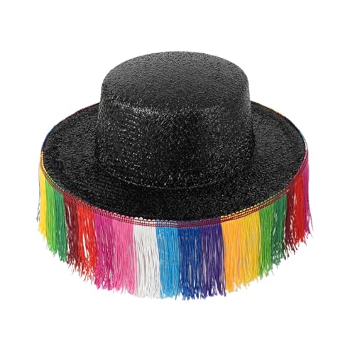 HUAJINGKEJI Cowboyhut, schimmernde Hüte mit regenbogenfarbenen Fransen für Bälle, Bankette, Party, Regenbogenfarben, Hüte für Erwachsene von HUAJINGKEJI