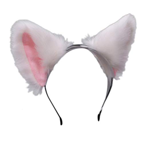 HUAJINGKEJI Haarreif für Damen, Anime, Tier, Kätzchen, Katzen, Ohren, schöne Dienstmädchen-Haarreifen, Halloween, Cosplays, Party, ausgefallene Kopfbedeckung von HUAJINGKEJI