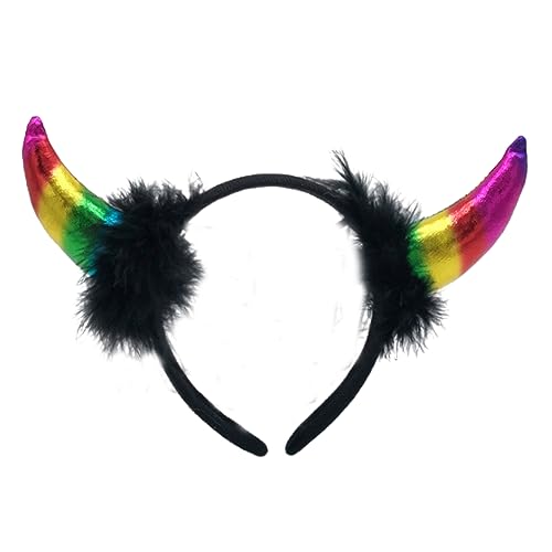 HUAJINGKEJI Horn Stirnband Teufelshörner Stirnband Halloween Hörner Stirnband Cosplay Verkleidung Foto Requisiten Haarschmuck von HUAJINGKEJI