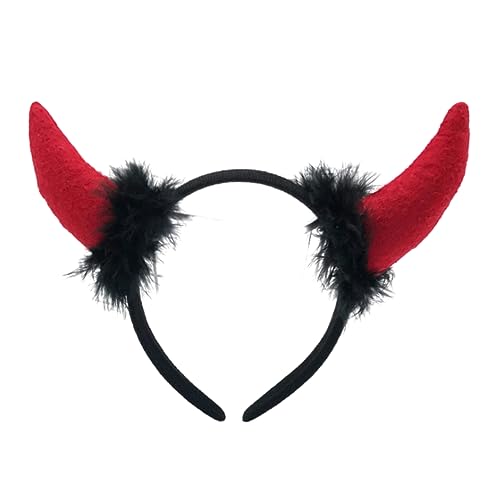 HUAJINGKEJI Horn Stirnband Teufelshörner Stirnband Halloween Hörner Stirnband Cosplay Verkleidung Foto Requisiten Haarschmuck von HUAJINGKEJI