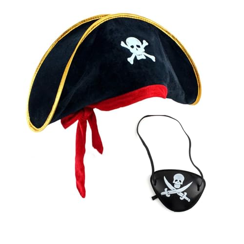 HUAJINGKEJI Kapitän Piraten Kopfbedeckung Pirat Kopftuch Stirnband Cosplay Requisiten für Halloween Piratenthema Foto Requisiten Zubehör von HUAJINGKEJI