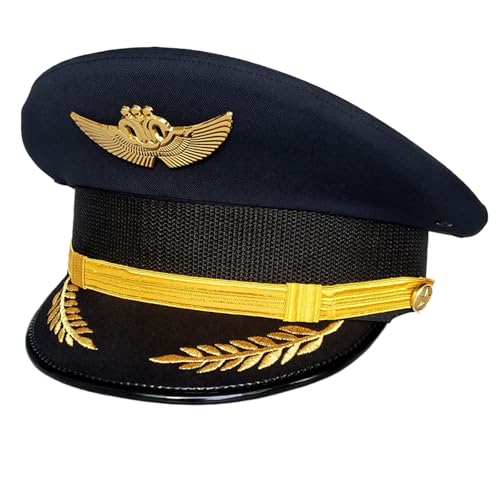 HUAJINGKEJI Kapitän Uniform Kapitän Hut für Erwachsene Captain Party Cosplay Kostüm Maskeraden Kapitän Hut für Halloween Party von HUAJINGKEJI