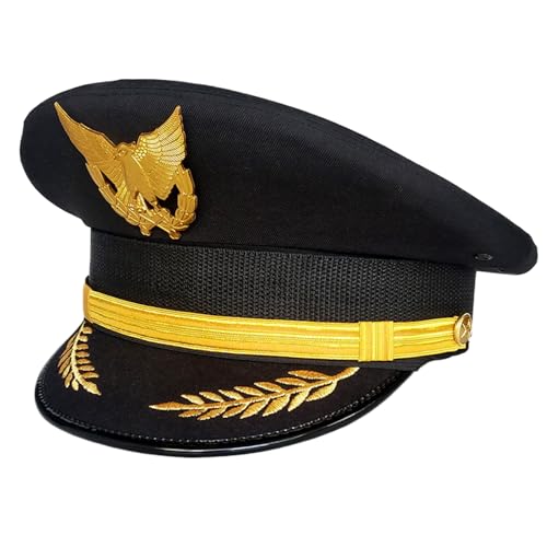 HUAJINGKEJI Kapitän Uniform Kapitän Hut für Erwachsene Captain Party Cosplay Kostüm Maskeraden Kapitän Hut für Halloween Party von HUAJINGKEJI