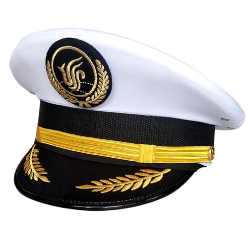 HUAJINGKEJI Kapitän Uniform Kapitän Hut für Erwachsene Captain Party Cosplay Kostüm Maskeraden Kapitän Hut für Halloween Party von HUAJINGKEJI