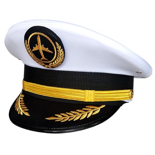 HUAJINGKEJI Kapitän Uniform Kapitän Hut für Erwachsene Captain Party Cosplay Kostüm Maskeraden Kapitän Hut für Halloween Party von HUAJINGKEJI