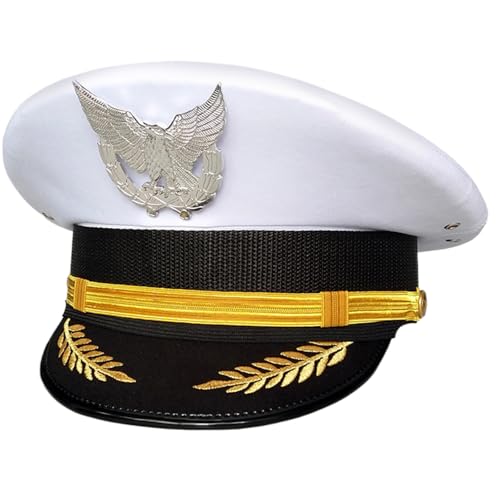 HUAJINGKEJI Kapitän Uniform Kapitän Hut für Erwachsene Captain Party Cosplay Kostüm Maskeraden Kapitän Hut für Halloween Party von HUAJINGKEJI