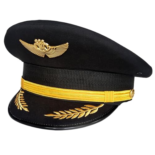 HUAJINGKEJI Kapitän Uniform Kapitän Hut für Erwachsene Captain Party Cosplay Kostüm Maskeraden Kapitän Hut für Halloween Party von HUAJINGKEJI