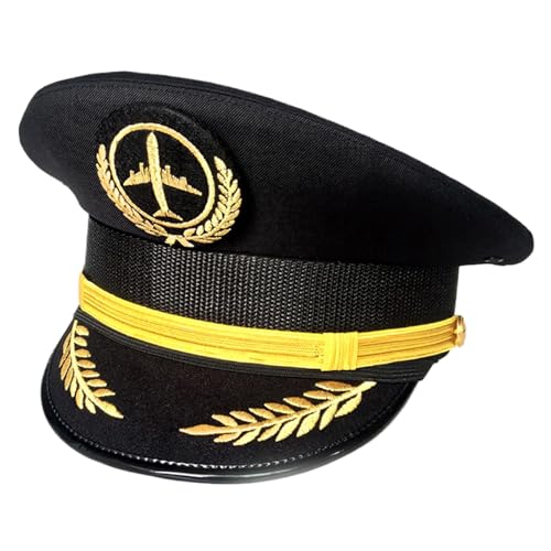 HUAJINGKEJI Kapitän Uniform Kapitän Hut für Erwachsene Captain Party Cosplay Kostüm Maskeraden Kapitän Hut für Halloween Party von HUAJINGKEJI