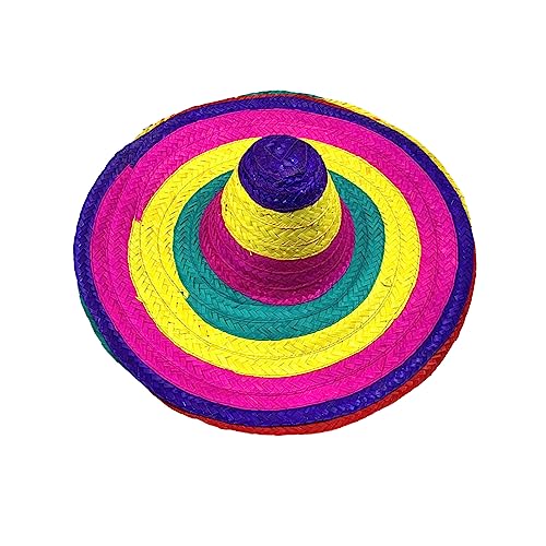 HUAJINGKEJI Sombrero-Hut zum Weben, Festivalhut, Mexikaner, Party-Hut, Fotografie-Requisiten für Erwachsene, traditionelle Kostüm-Headwear von HUAJINGKEJI