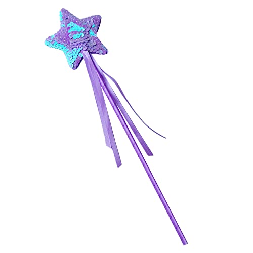 HUAJINGKEJI Stern Pailletten Stick Cosplay Requisiten Mädchen Kostüm Zauberstab Party Requisiten für Kinder Mädchen Weihnachten Party Versorgung von HUAJINGKEJI