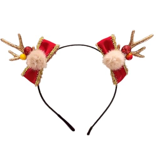 HUAJINGKEJI Weihnachten Rentier Geweih Stirnband Cartoon Kopfschmuck Party Dekoration für festliches Cosplay Kostüm Haarschmuck von HUAJINGKEJI