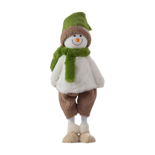 HUAJINGKEJI Weihnachtsmann/Schneemann/Hirschfigur, Heimdekoration, stehende Puppen, Fensterdekoration, handgefertigt, Ornament für drinnen und draußen von HUAJINGKEJI