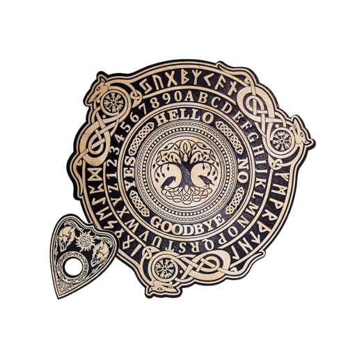 Spirit Board Wahrsagungstafeln mit Planchette Holz Sprechspiel Wünschelruten-Nachrichtenerzählwerkzeug Holz Sprechspiel Spirit Board Wahrsagungstafeln mit Planchette Holz Sprechspiel Wünschelruten-Nachrichtenerzählwerkzeug Holz Sprechspiel von HUAJINGKEJI