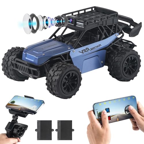 HUAJUN Fernbedienungsauto mit Kamera, 2,4 GHz FPV Videogespräch Hochauflösung Allterrainfahrzeug, Vierrädermotor 20 km/h Hochgeschwindigkeits-Kletterwagen, 2 Batterien HUAJUN Fernbedienungsauto mit Kamera, 2,4 GHz FPV Videogespräch Hochauflösung Allterrainfahrzeug, Vierrädermotor 20 km/h Hochgeschwindigkeits-Kletterwagen, 2 Batterien von HUAJUN