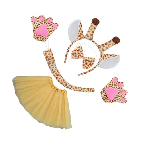 HUANGANG Giraffe Dress Up Tierkostüm Kinder Erwachsene Cosplays Giraffe Kostüm Zubehör Pelzige Giraffe Stirnband Giraffe Kostüme, Einheitsgröße von HUANGANG