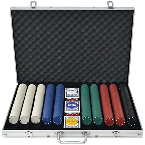 Koffermaße 53 x 37 x 6,7 cm (L x B x H) - Pokerset mit 1000 Chips Aluminium-Chip Gewicht 4 g von HUANGSHUZHEBBP