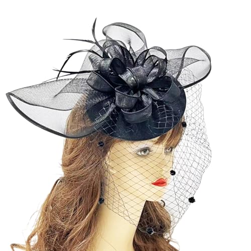 HUANIZI Fascinator mit Blume, Hut, Haarspange für Cocktailpartys, Damen, Fascinator, Haarnadel, Kopfschmuck, Mottoparty, Kostüm, Hut von HUANIZI