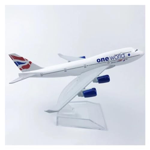 HUANTY Aerobatic Flugzeug 16CM 1:400 Modelldruckguss-Legierungsflugzeug Air Airways B747 OneWorld Airline-Modell Mit Standdisplay von HUANTY