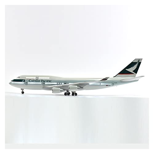 HUANTY Aerobatic Flugzeug 47 cm Für Cathay Pacific Boeing B747 Flugzeugmodellflugzeug Im Maßstab 1:160, Druckgussharz, Licht Und Rad, Flugzeug, Geschenk Für Sammeln(B,with Light) von HUANTY