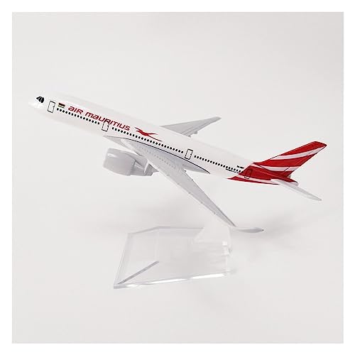 HUANTY Aerobatic Flugzeug Air Mauritius Airlines Flugzeugmodell Airbus 350 A350 Airways Druckguss-Luftflugzeugmodell Mit Ständer, Flugzeuggeschenke, 16 cm von HUANTY