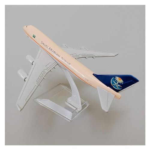 HUANTY Aerobatic Flugzeug Air Saudi Arabian B747 Airlines Flugzeugmodell Boeing 747 400 Airways Flugzeugmodell Im Maßstab 1:400 Mit Ständer, Flugzeuglegierung Aus Metall von HUANTY