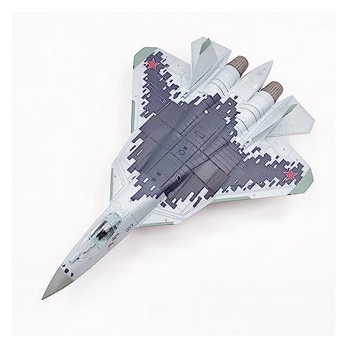 HUANTY Aerobatic Flugzeug Diecast Metall Legierung 1/100 Skala Russische Su 57 SU57 Kampfflugzeug Flugzeug Modell Su-57 Flugzeug Modell Spielzeug Für Sammlung von HUANTY