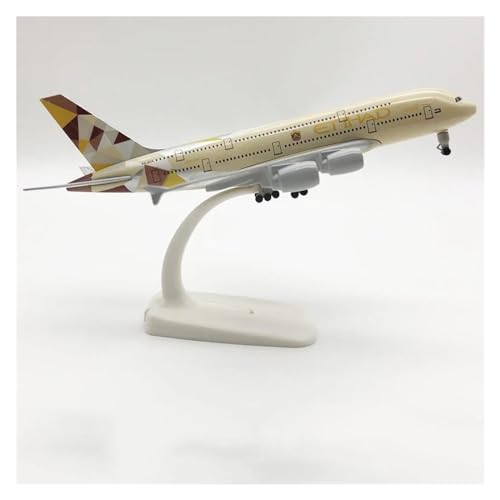 HUANTY Aerobatic Flugzeug Für Etihad Airways Airbus A380 Flugzeug Modell Spielzeug Metall Flugzeug Kinder Sammlung Display Mit Rädern 20CM Flugzeuge von HUANTY