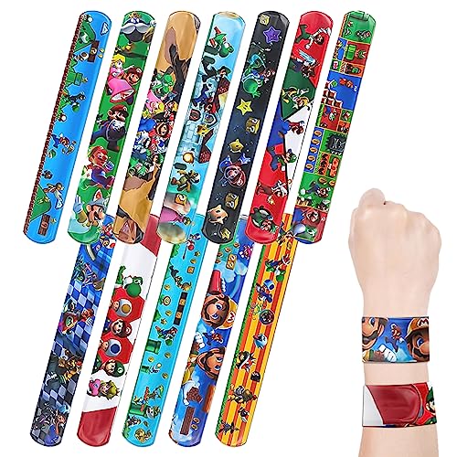 HUARYEN 12 Schnapparmband für Kinder，Jungen Snap Armbänder Angenehm Zu Tragen Kinder Slap Bands mit Karikatur Muster für Kinder Geburtstags Party Zubehör von HUARYEN