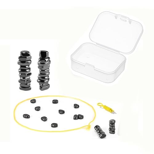 20 Stück Hämatit Magnete, Irregulär Magnetisches Schachspiel Steine, Multifunktional Magnete Kühlschrank, Tragbares Magnetic Schachspiel für Zuhause Büro Reise Party Camping - Schwarz von HUATEEN