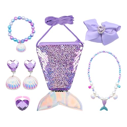 HUATEEN Meerjungfrau Spiel-geldbörse,Kleine Mädchen Schmuckset Kinderschmuck Enthalten Halskette Ringe Armbänder Ohrring Schmuck Set Einhorn für Party Dress Up Geschenk HUATEEN Meerjungfrau Spiel-geldbörse,Kleine Mädchen Schmuckset Kinderschmuck Enthalten Halskette Ringe Armbänder Ohrring Schmuck Set Einhorn für Party Dress Up Geschenk von HUATEEN